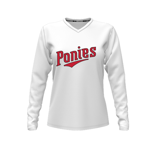 [FTLVCFWH-FYXS-LOGO2] Comfort T-Shirt (Female Youth XS, White, V Neck, Logo 2, Long Sleeve)