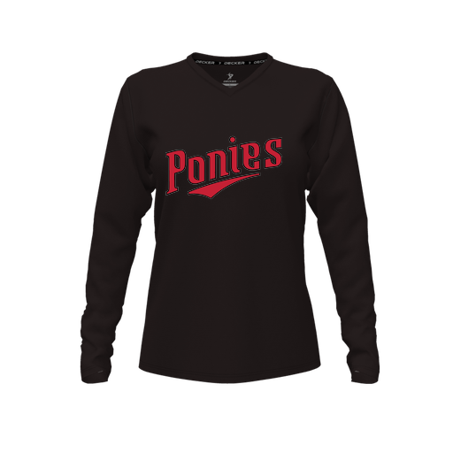 [FTLVCFBK-FYXS-LOGO2] Comfort T-Shirt (Female Youth XS, Black, V Neck, Logo 2, Long Sleeve)