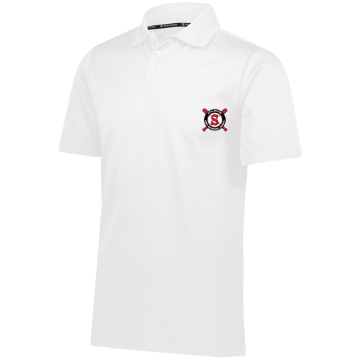 [222568.005.S-LOGO3] Men's Prism Polo (Adult S, White, Logo 3)
