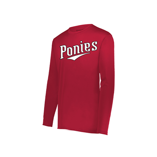 [222823.083.S-LOGO1] Youth LS Smooth Sport Shirt (Youth S, Red, Logo 1)