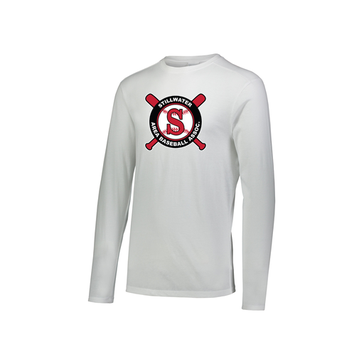 [3076.005.S-LOGO3] Youth LS Ultra-blend T-Shirt (Youth S, White, Logo 3)