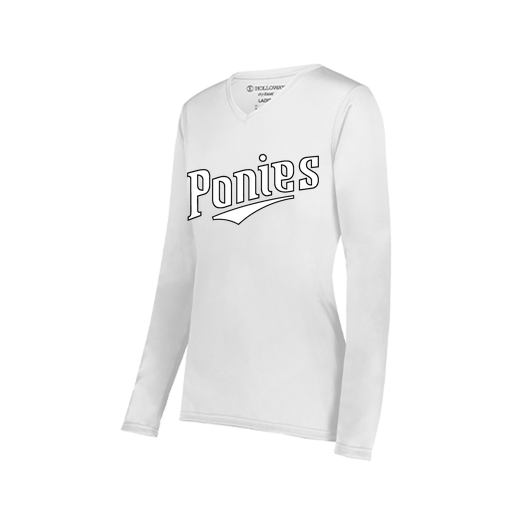 [222824.005.S-LOGO1] Ladies LS Smooth Sport Shirt (Female Adult S, White, Logo 1)