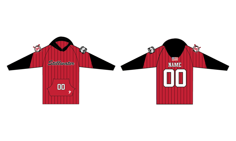 Stillwater Area Baseball Association - Unisex Red/Black Fleece Hoodie/